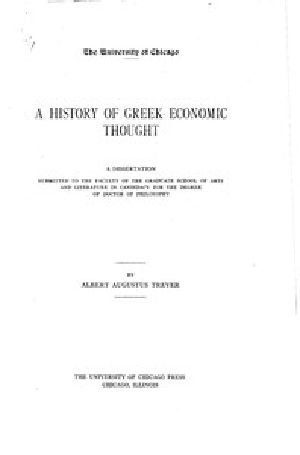 [Gutenberg 58204] • A History of Greek Economic Thought